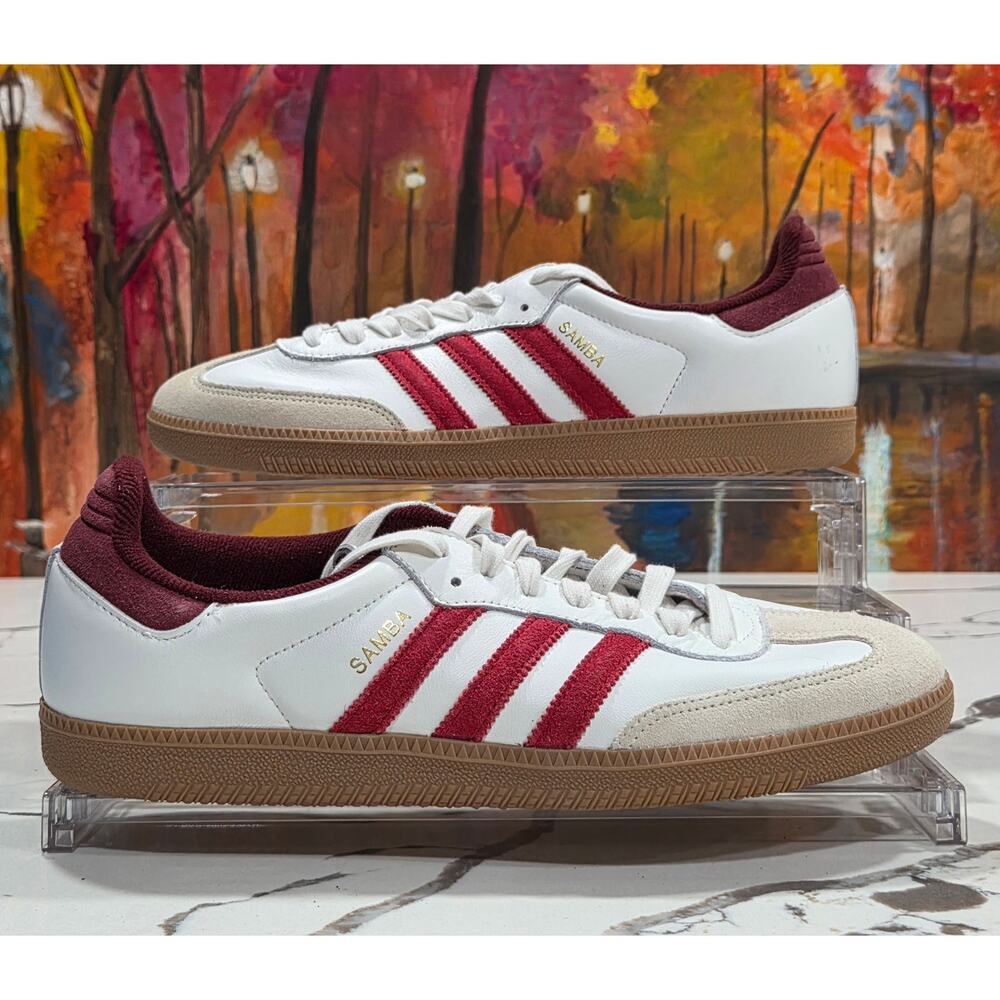 Adidas Samba OG White Collegiate Burgundy Size 11.5 Men's Casual JI3201